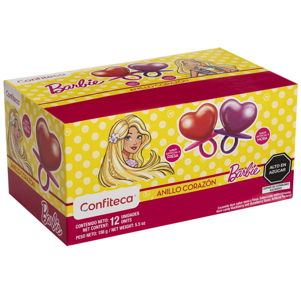 Chupete Anillo Corazón BARBIE 13g Paquete 12un