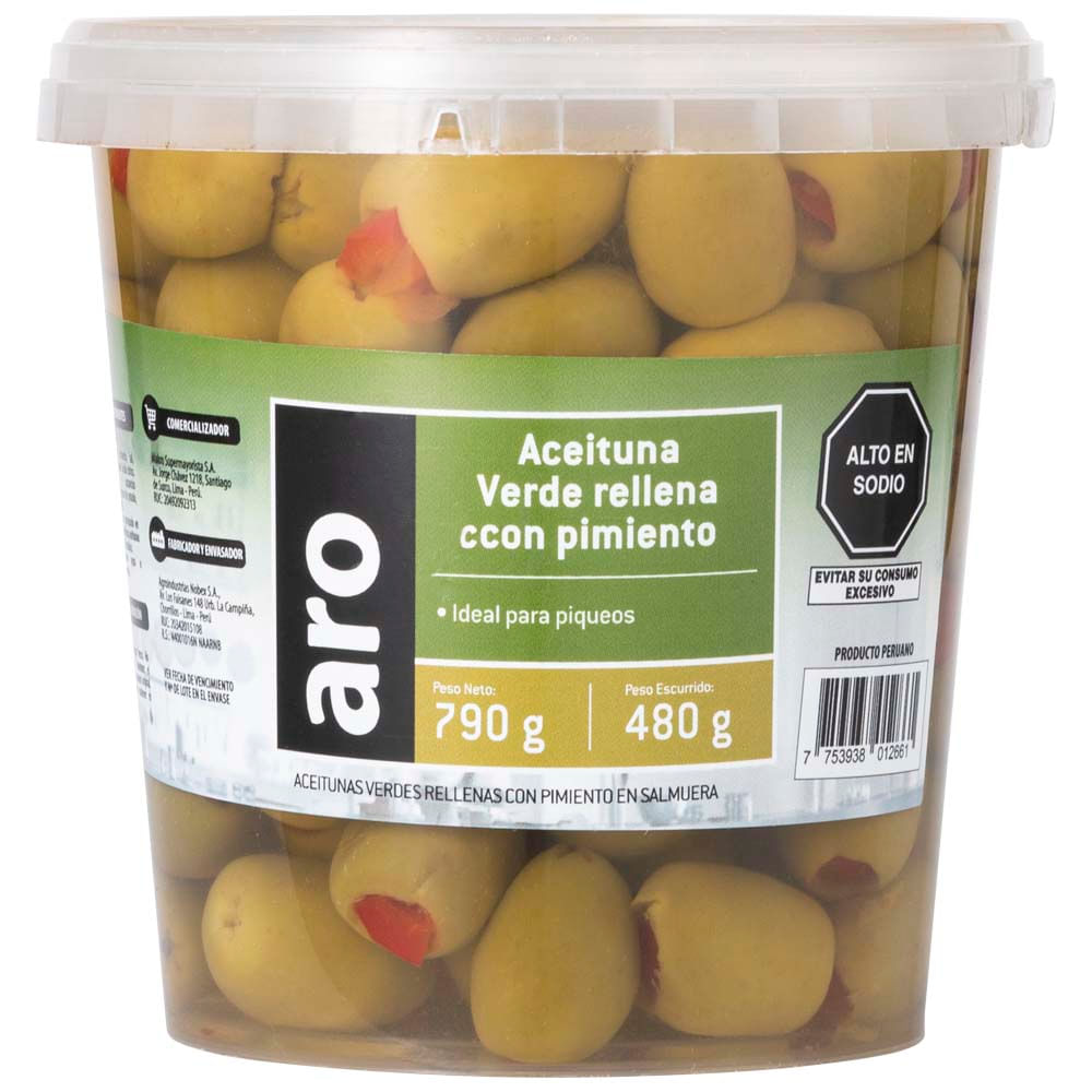 Aceituna Verde c/ Pimiento ARO 790g
