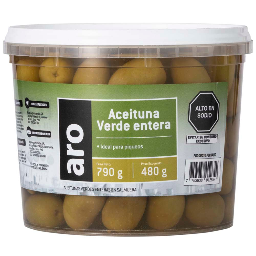 Aceituna Verde Entera ARO 790g