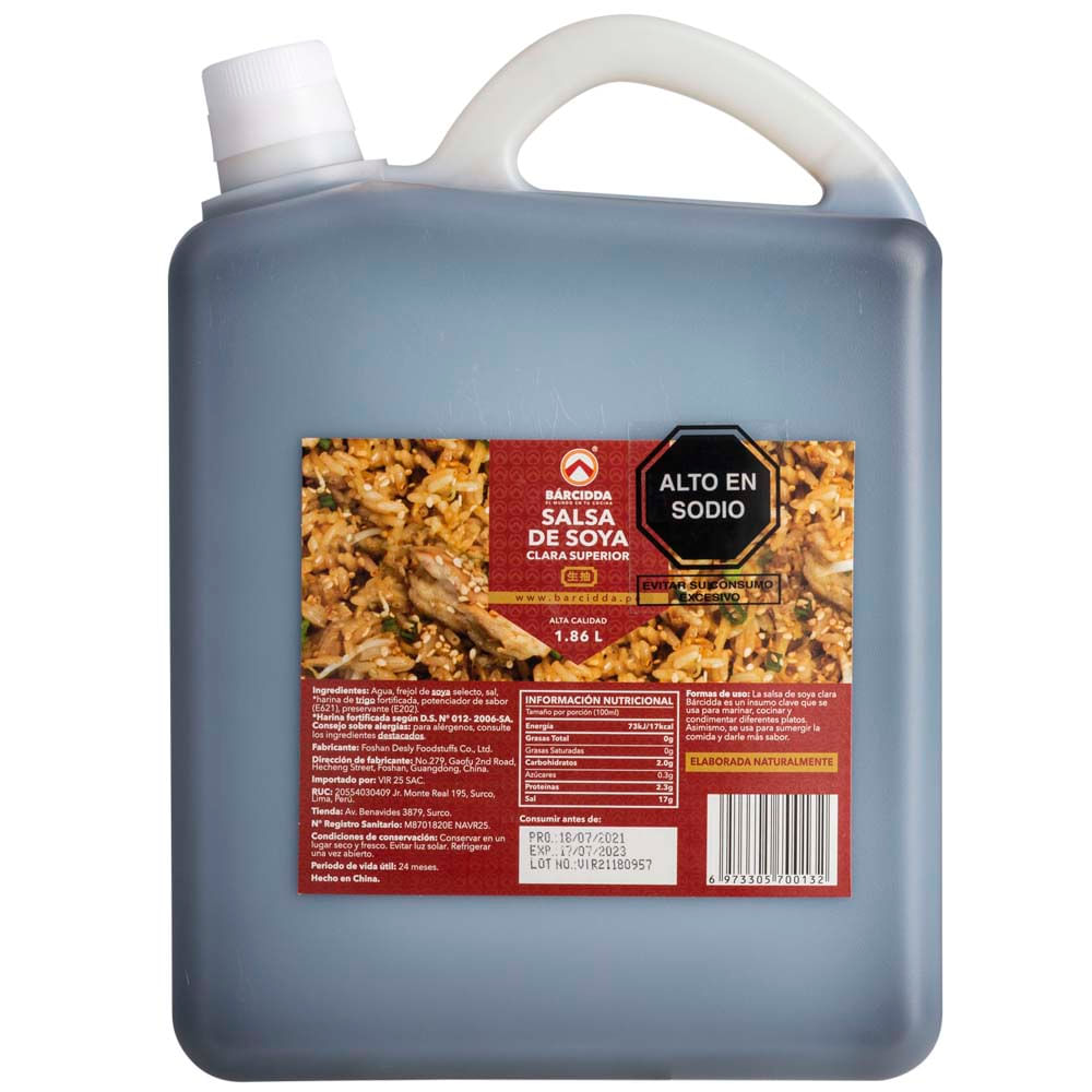 Salsa de Soya Clara BARCIDDA x 1.86L
