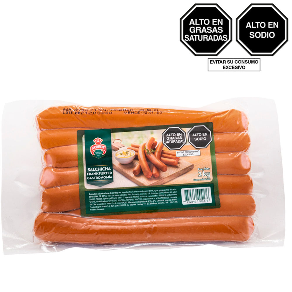 Salchicha Frankfurter Braedt 2Kg Paquete 24un