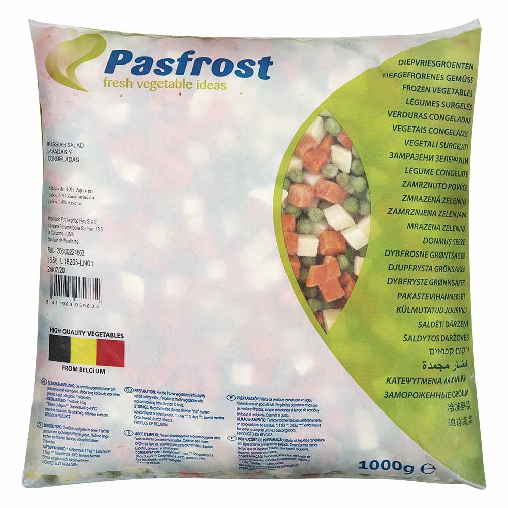 Mix Ensalada Rusa Congelada PASFROT 1Kg