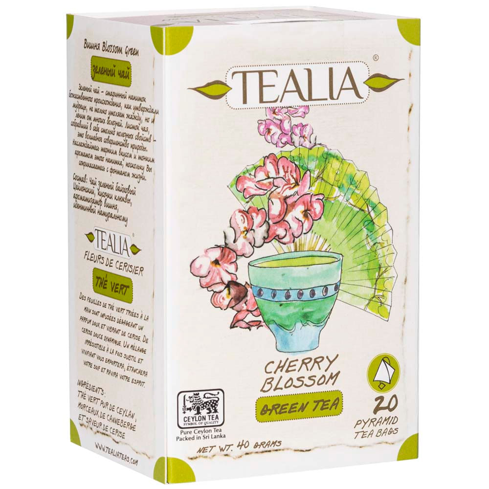 Té Verde Cereza Arándano TEALIA Sobre 2g Paquete 20un