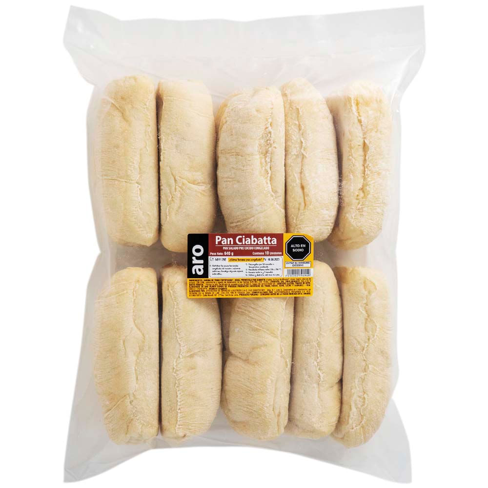Pan Ciabatta Congelado ARO Bolsa 10un