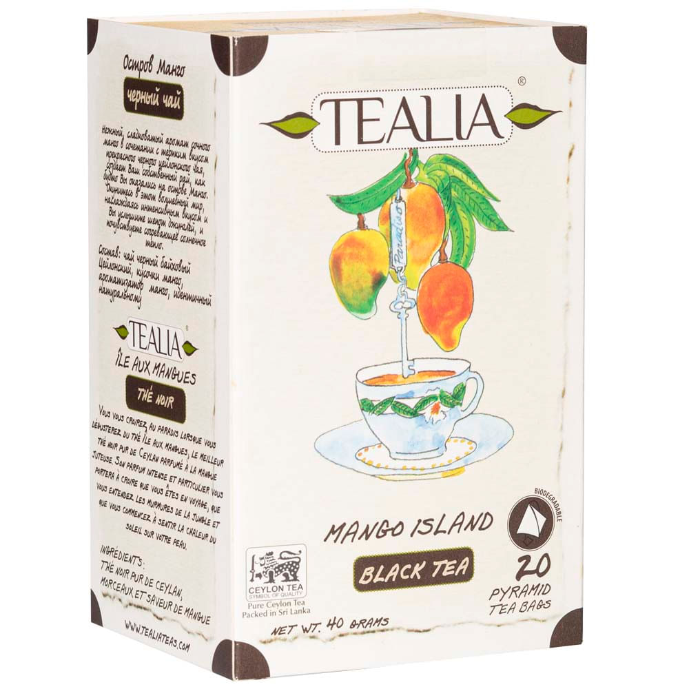 Té Negro Mango TEALIA Sobre 2g Paquete 20un