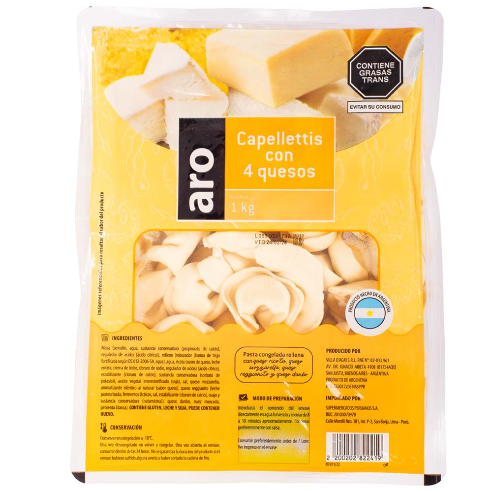 Capelletis 4 Quesos ARO 1Kg
