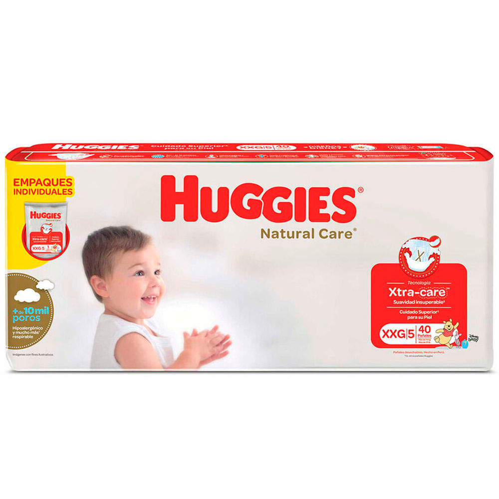 Pañales Nature Care HUGGIES Single Talla XXG Paquete 40un