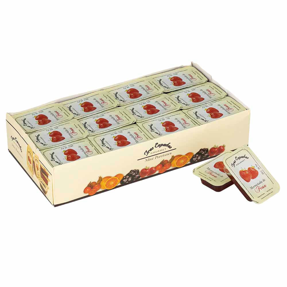 Blister Mermelada de Fresa TRES ESPADAS Caja 14g x36un