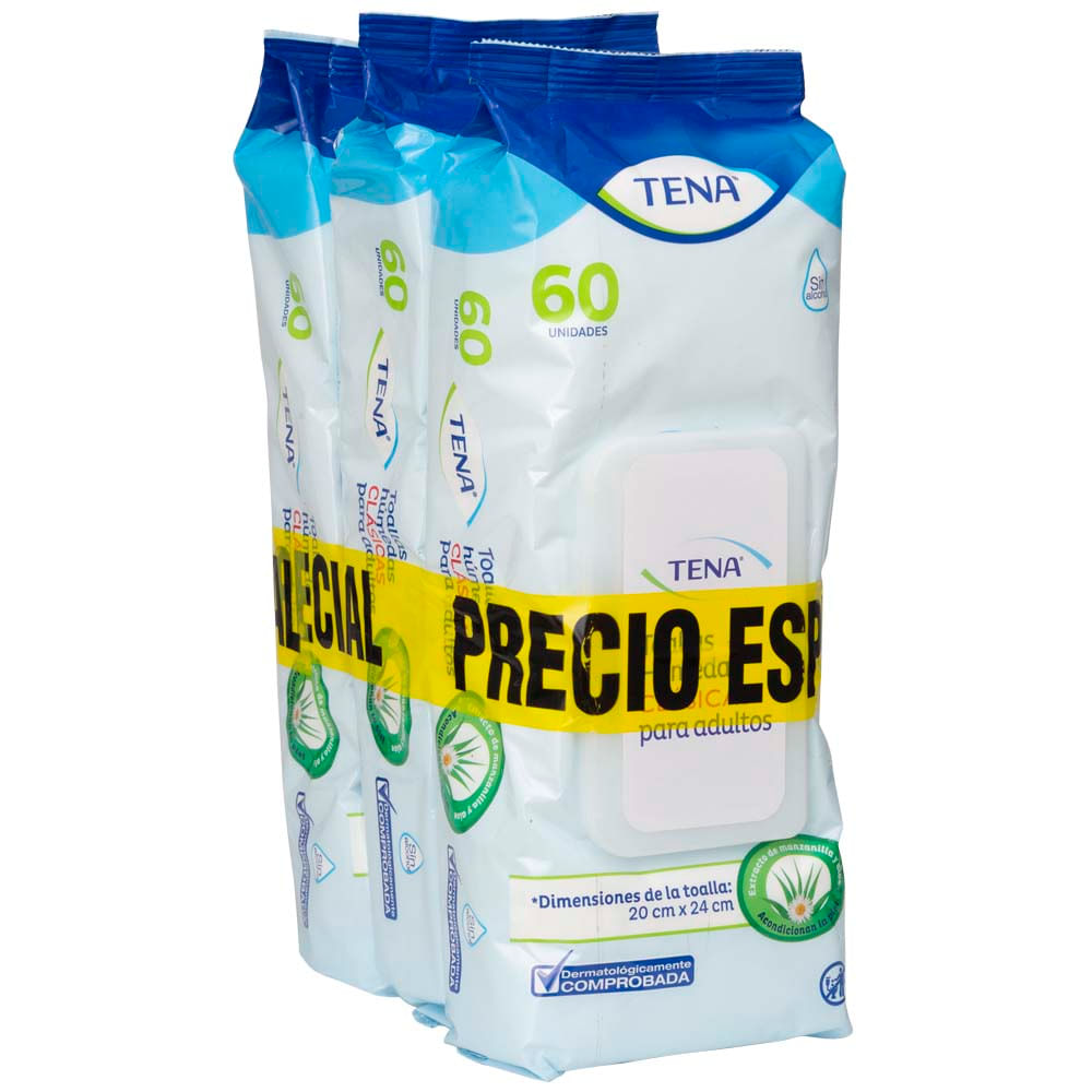 Toallitas Húmedas Clásicas TENA Paquete 60un