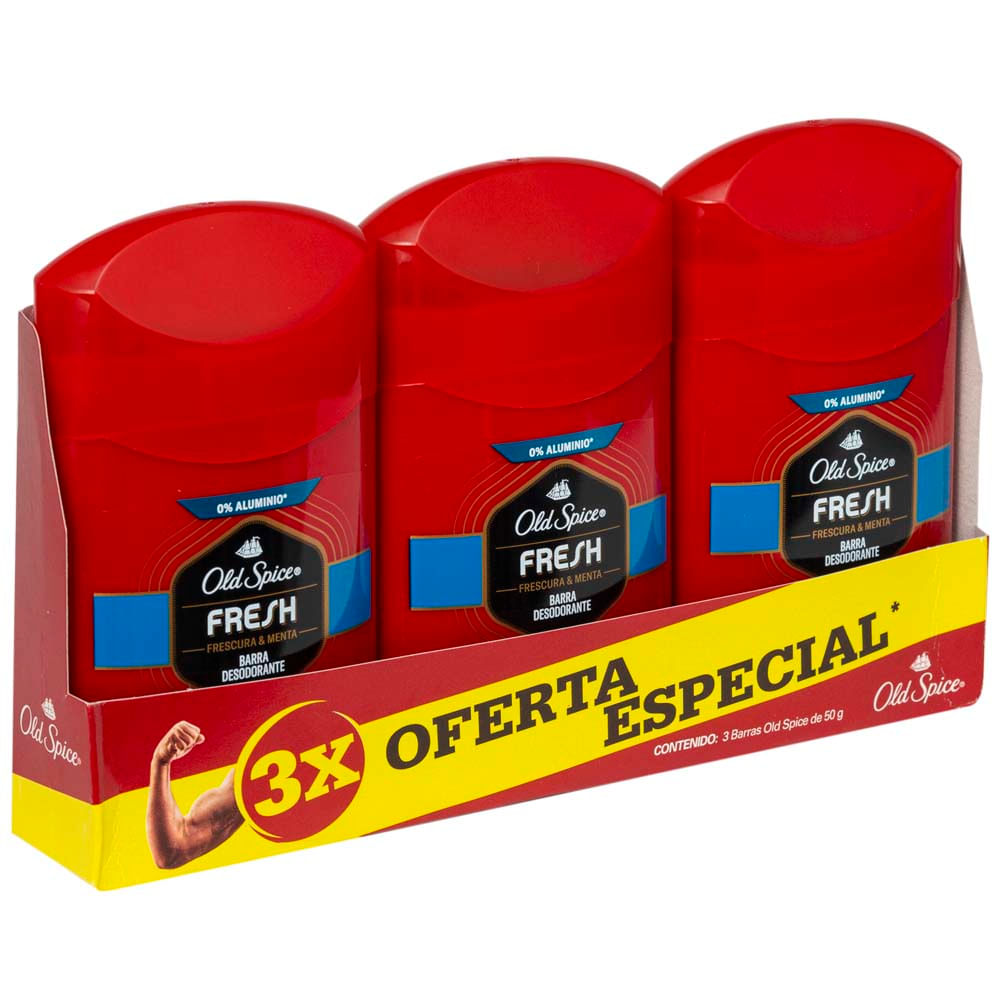 Desodorante para Hombre OLD SPICE Fresh Frasco 50g x 3un