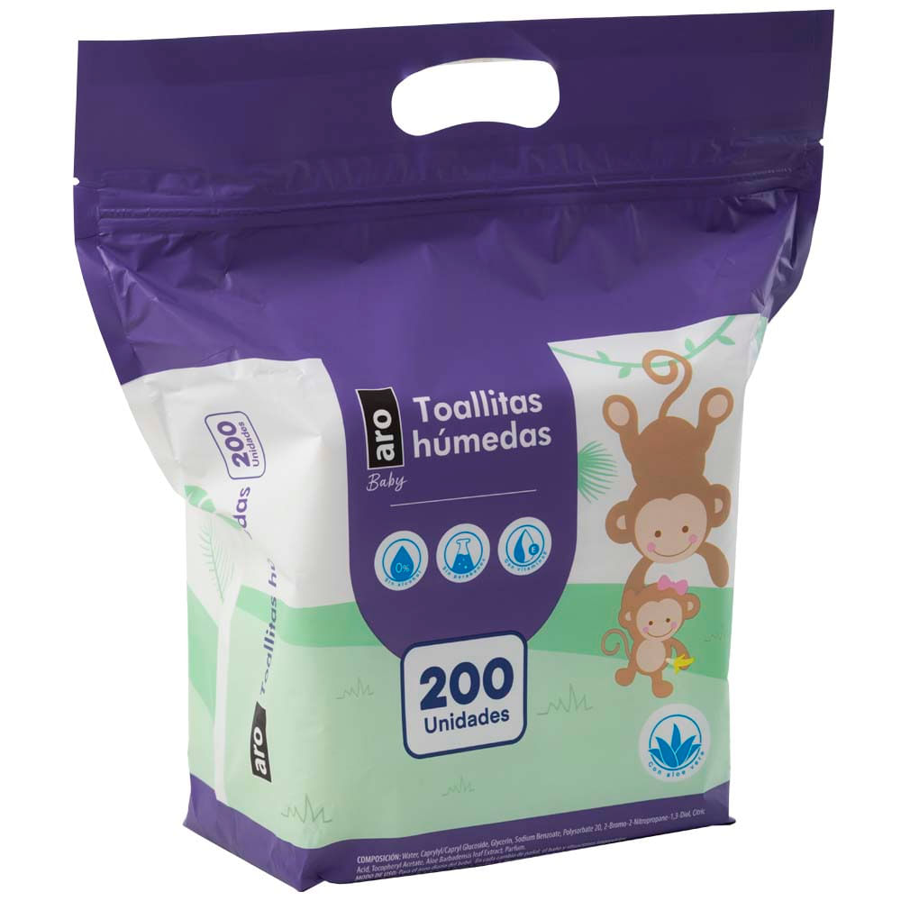 Toallitas Húmedas ARO Baby Doypack 200un