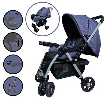 Coche Travel System Ebaby Rossi Eb1130 Azul