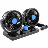 Ventilador Auto Doble Giratorio 360 grados con base