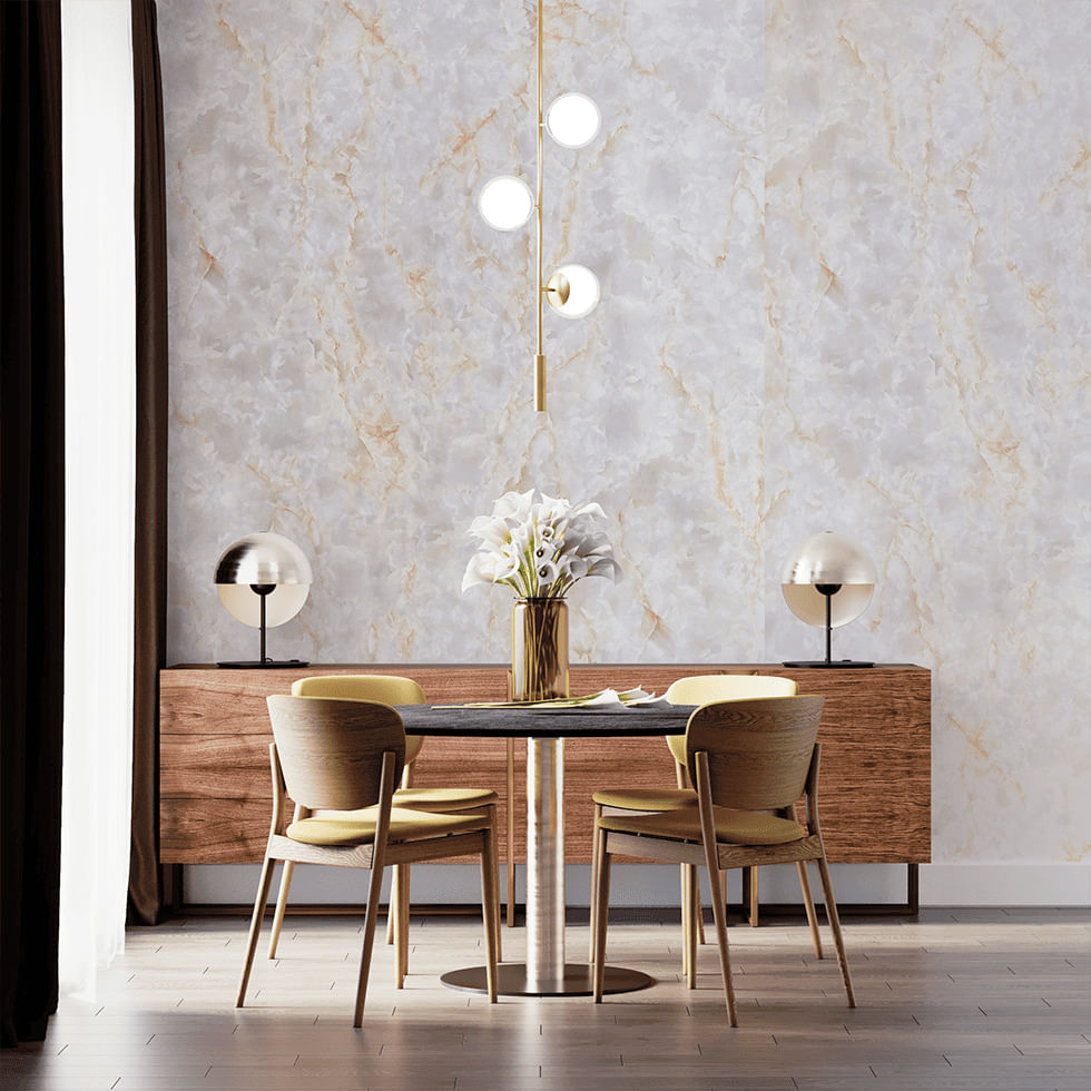 Panel SPC tipo mármol Crema Moscato 122x244cm X 2 Piezas