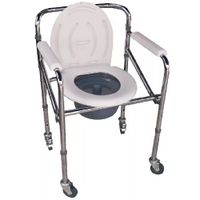 Silla Sanitario con Ruedas Importada Acero Cromado