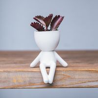 Maceta de Cerámica Figura Blanco Mate 11 x 11 cm.