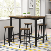 Mesa Bar + 4 Sillas Moonson Ventitas Home Caramelo