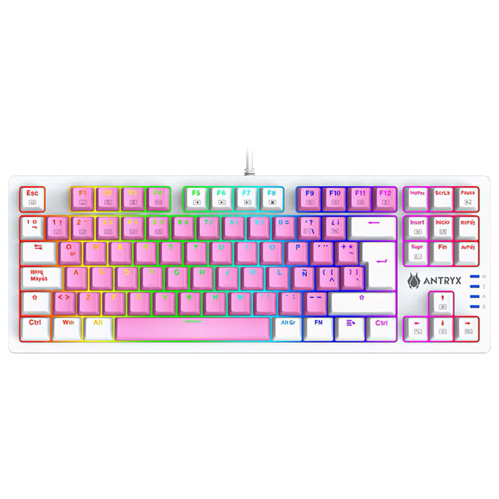 Teclado Mecánico Antryx MK840 Usb Led RGB Rosa
