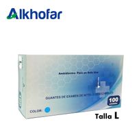 Guantes de Nitrilo Alkhofar Talla L caja*100und celeste