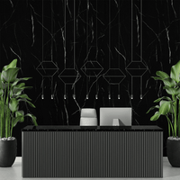 Panel SPC tipo mármol Negro Marquina 122x244cm X 2 Piezas