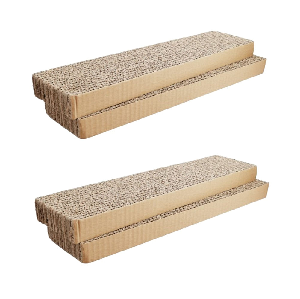 Rascador Arañador de Cartón Corrugado para Gatos. Incluye 4 unidades