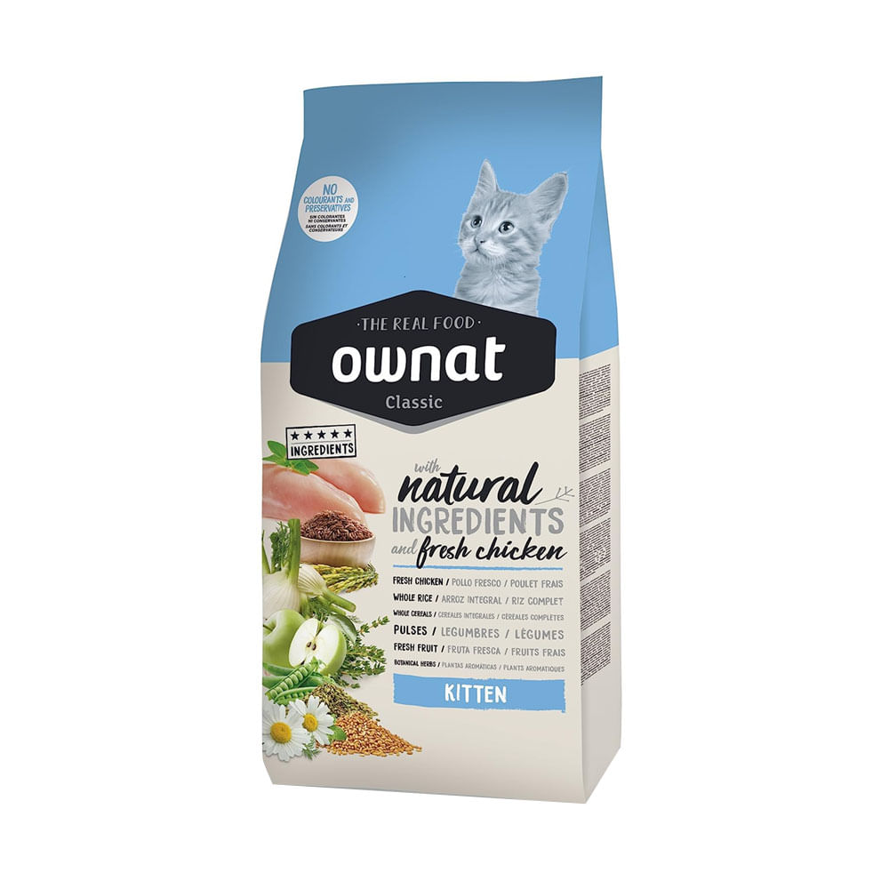 Alimento Ownat Classic para Gatitos sabor Pollo 4Kg