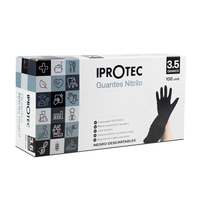 Guantes de Nitrilo Negro Talla M 100 unidades
