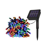 Tira De 200 Luces Led Navideñas Multicolor Panel Solar 20 metros
