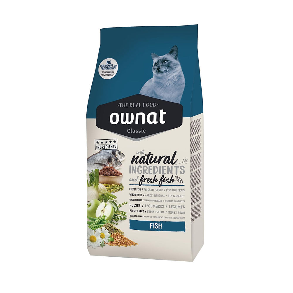 Alimento Ownat Classic para Gatos sabor Pescado 1.5kg