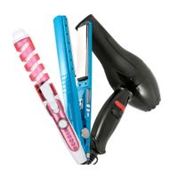 Combo Nano Titanium Plancha + Rizador Ondulador + Secador 1500Watts