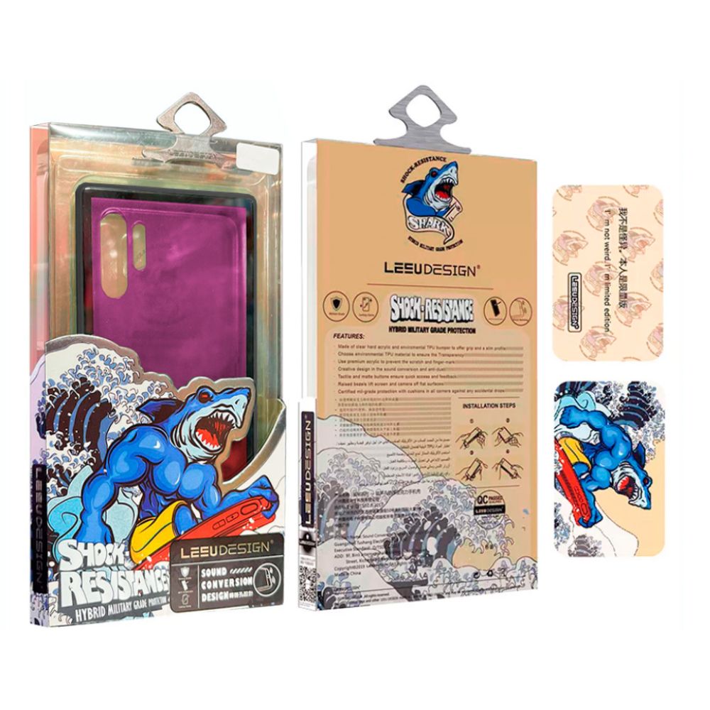 Case Leeu Design Shock Resistance para Samsung A20s Lila + Regalo