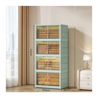 Organizador Multiuso Mueble Estante De 4 Niveles Multiuso Plegable Verde WJY063B