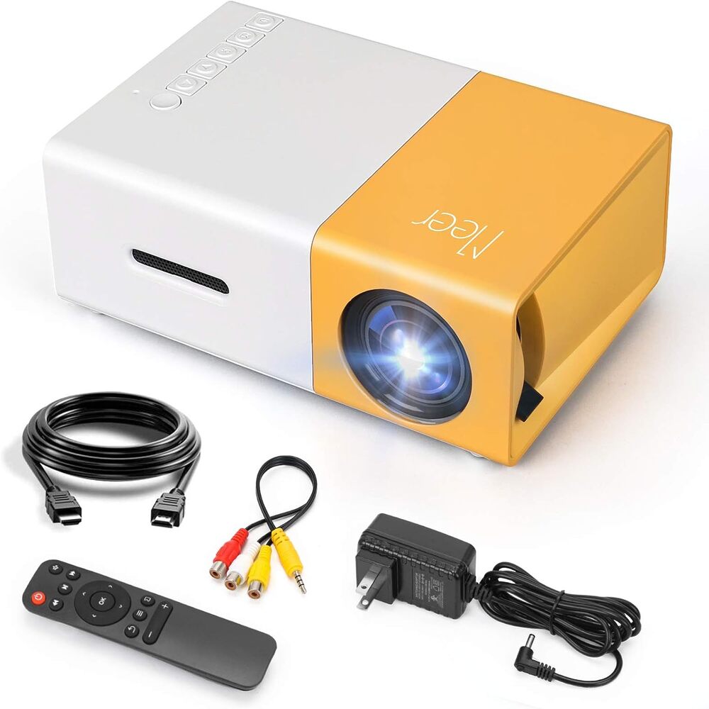 Meer Mini Proyector Para Ios/Android/Ps5/Laptop/Tv-Stick Compatible Con Hdmi,Usb,Tarjeta Tf Y Más