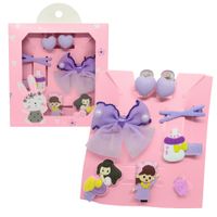 Set de 8 Ganchitos Kawaii Niñas Accesorio de Cabello S47 Morado-Sirena