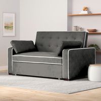 Sofá Cama Hisar con 2 Almohadas 2 Plz - Gris Oscuro