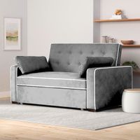 Sofá Cama Hisar con 2 Almohadas 2 Plz - Gris Claro