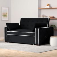 Sofá Cama Hisar con 2 Almohadas 2 Plz - Negro