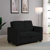 Sofá Cama Skopie con 2 Almohadas 1.5 Plz - Negro