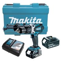 Taladro Percutor 1/2"" 18V LXT Incl 2 Bat y Carg Makita DHP458RFE