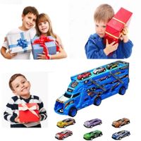 Camión Transportador Race Transporter +6 Autos Catapulta Pistas Juguete Dispara Auto Navidad Genieka