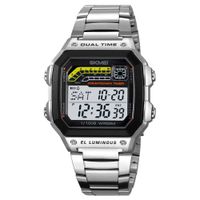 Reloj Skmei 2307 Hombre Digital Deportivo 2 Tiempos Cronómetro - Plata