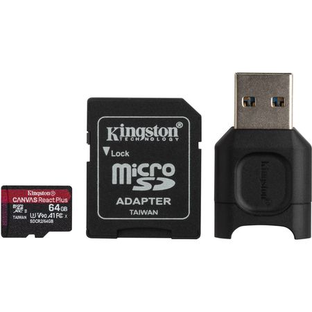 Memoria Kingston 64GB Canvas React Plus 8K UHS-II MicroSDXC Memory Card - MLPMR2/64GB