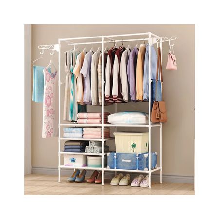 Ropero Armario Closet Perchero Organizador Ropa 2 Cuerpos blanco