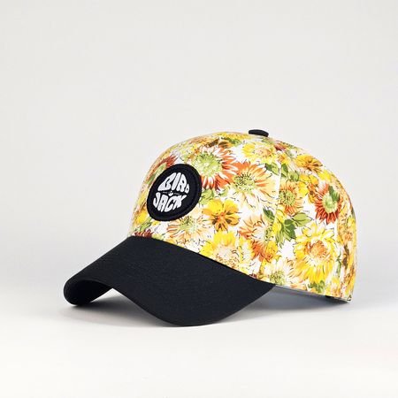 Gorra Bird Jack Casimir Floreada Amarilla Con Negro