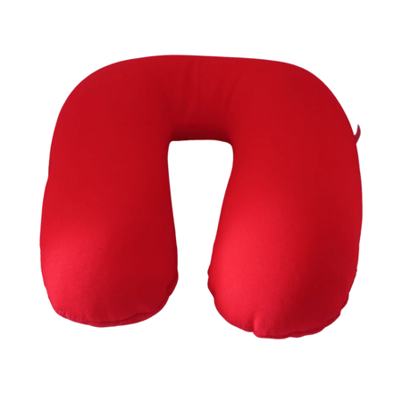 Almohada Cojin Para Cuello En U Con Bolitas Viscoelásticas Rojo