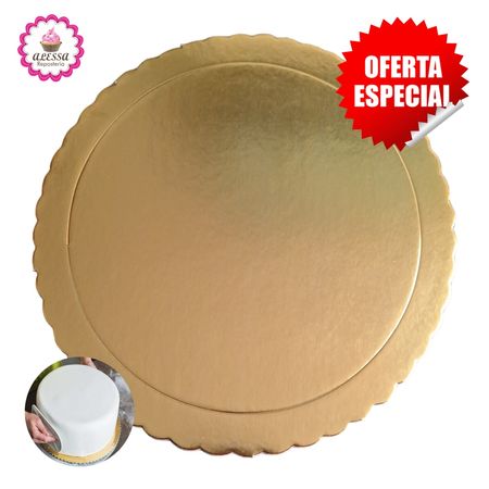 50 Bases Doradas de Mini Torta Pastel de 15 cm. para Repostería