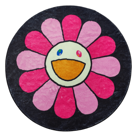 Alfombra Circular Para Dormitorio Diseño Girasol Rosado   583RS02