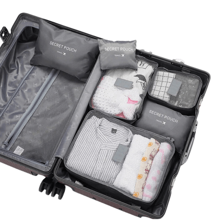 Juego de 6 Organizadores para Maleta de Viaje Gris