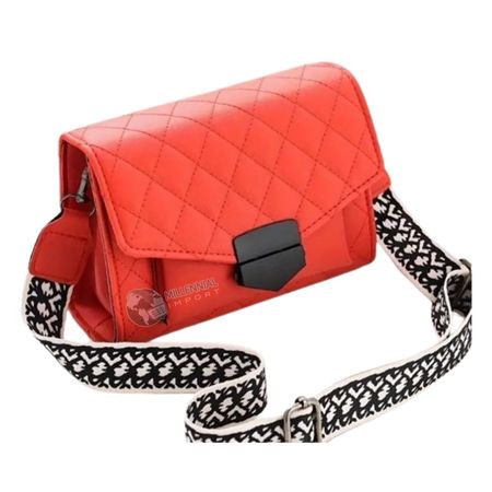 Bolso Cartera Cruzado con Correa Ancha y Ajustable Color Rojo