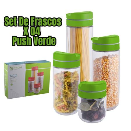 Set de Frascos Push Facusa X 04 -Verde